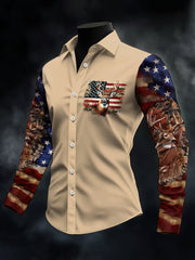 Men's Casual Western Style Contrast Color Shirt