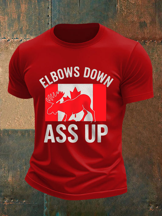 Men's Elbows Down Ass Up Canada Casual Tee