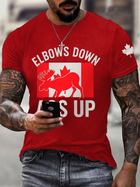 Men's  Elbows Down Ass Up Canada Casual Tee