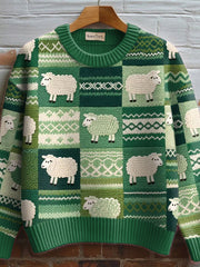 Women's Cute Sheep Pattern Cozy Knit Sweater