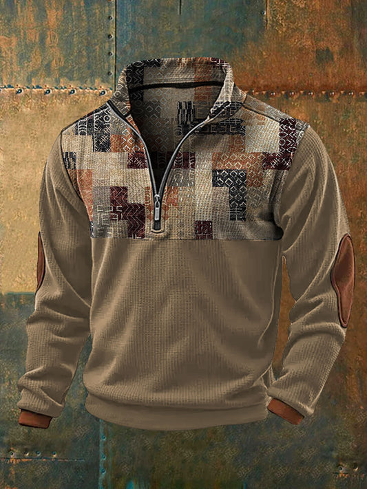 Men's Western Style Retro Art Printed Sweatshirt
