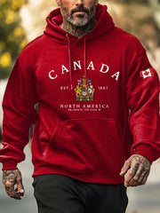 Men's Canada Print Casual Hoodie