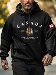 Men's Canada Print Casual Hoodie
