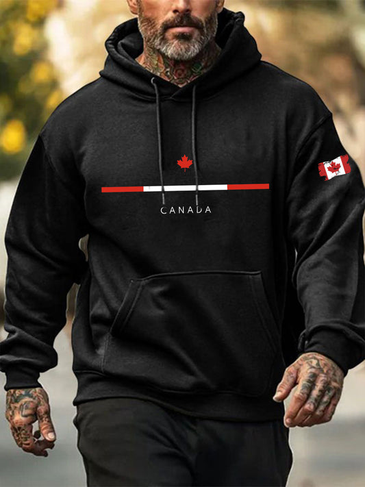 Men's Canada Print Casual Hoodie