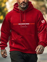 Men's Canada Print Casual Hoodie
