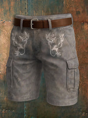 Men's Western Retro Graphic Print Casual Shorts