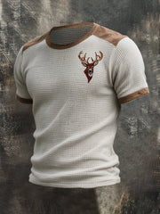 Men's Western Elk Head Waffle Short Sleeve