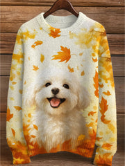 Women's Autumn Dog Art Print  Sweatshirt