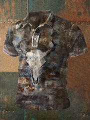 Men's Western Retro Style Elk Skull Printed Casual Tops
