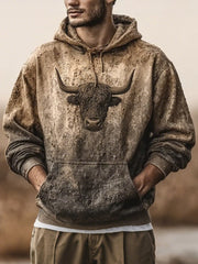 Men's Western Highland Cattle Printed Hoodie
