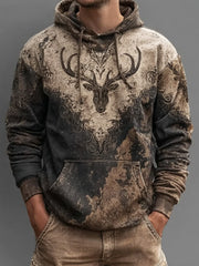 Men's Western Elk Printed Hoodie