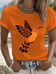 Women's Orange Shirt Daily Print Casual T-shirt