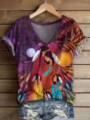 Women's Orange Shirt Daily Print Casual T-shirt