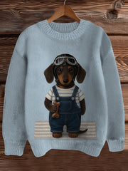 Women's Suspender Pants Dachshund Dog Sweatshirt