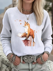 Women's autumn animals Regular Sweatshirt