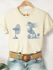 Women's Vintage Dog UFO Western T-shirt