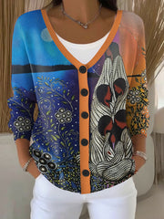 Women's Indigenous Art Print Cardigan