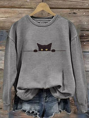 Women's Cute Cat Printed Casual Sweatshirts