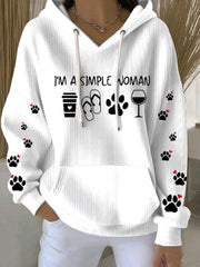 Women's  Dog Lover Dog Paw Print Casual Hoodie