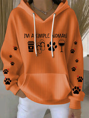 Women's  Dog Lover Dog Paw Print Casual Hoodie