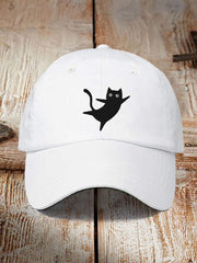 Unisex Resort Cute Black Cat Design Print Hat