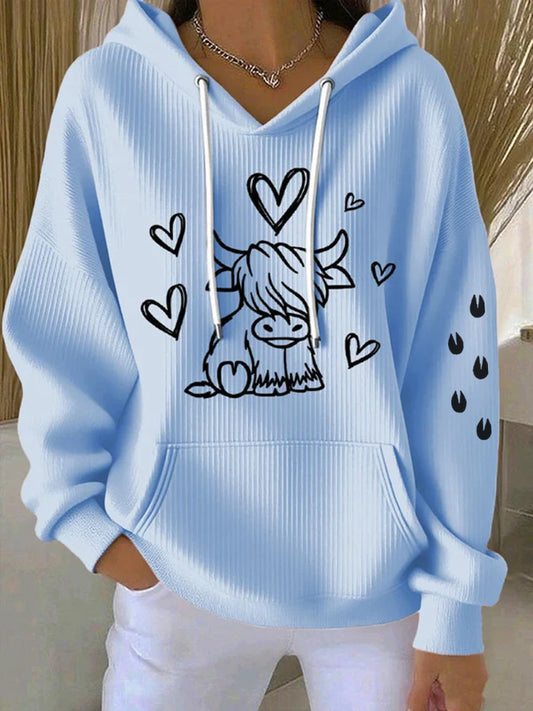 Women's West Highland Cow Print Long Sleeve Top