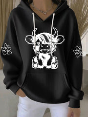 Women's Highland Cow Print Casual Hoodie