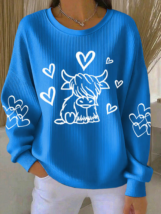 Women's West Highland Cow Print Long Sleeve Top