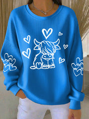 Women's West Highland Cow Print Long Sleeve Top