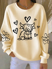 Women's West Highland Cow Print Long Sleeve Top