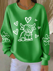 Women's West Highland Cow Print Long Sleeve Top