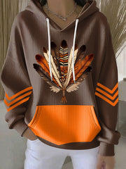 Women's Clothing Indigenous Feather Art Hoodies