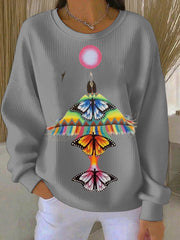 Women Indigenous Feather Art Sweatshirts