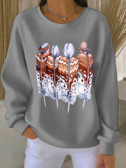 Women Indigenous Feather Art Sweatshirts
