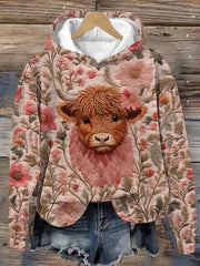 Women's  highland cow Printed  Regular Sweatshirt
