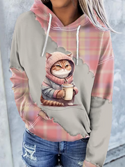 Women's Cat Printed hoodie