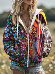 Women’s clothing indigenous art printed coats