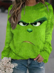 Women's Funny Classic Christmas Character Print Casual Sweatshirt