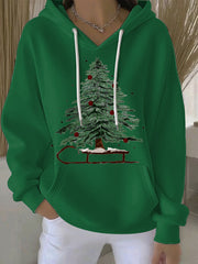 Women's Christmas Print Casual Hoodie