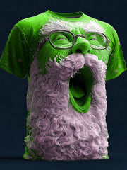 Men's Retro Christmas Santa Claus Printed T-shirt