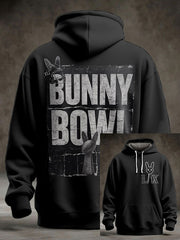 Unisex Bunny Football Music Lover Printed Hoodie