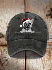 Unisex Christmas Hat Pug Print Hat