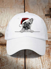Unisex Christmas Hat Pug Print Hat