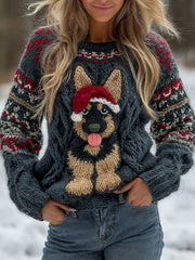 Women's Christmas dog print tops
