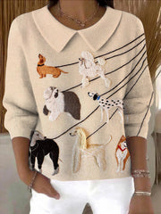 Women's Colorful Animals Printed Soft Sweater Top
