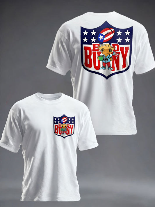 Unisex Bunny Football Music Lover Printed T-shirt