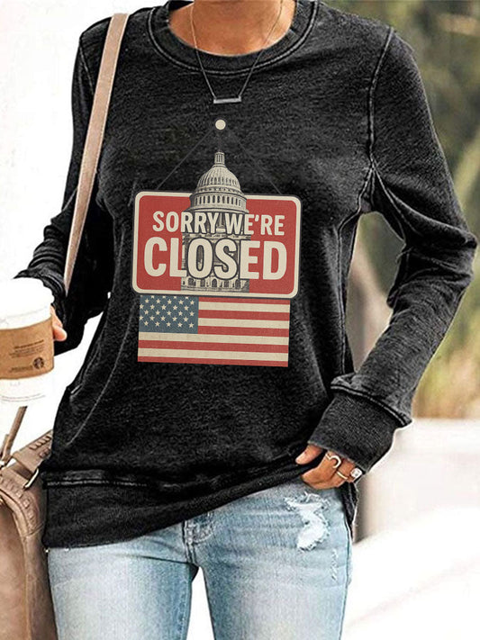 Women's Sorry We're Closed' sweatshirts