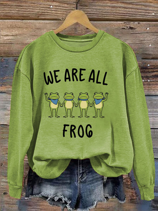 Women's Resist Frog Printed Casual Sweatshirt