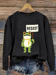 Women's Resist Frog Printed Casual Sweatshirt