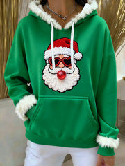 Women's Christmas Santa Claus Print Hoodie